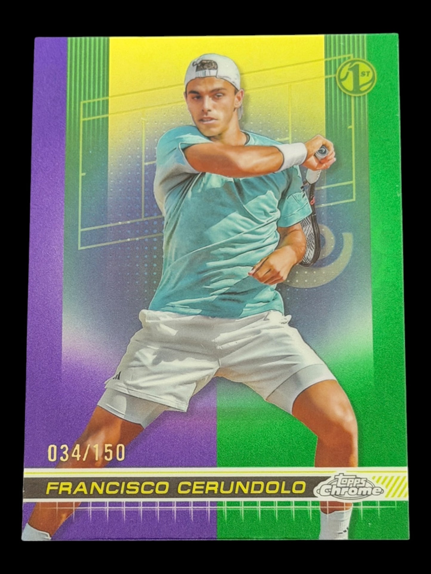 2024 Topps Chrome Francisco Cerundolo — Purple Green Refractor /150