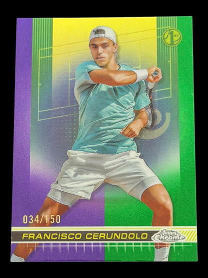 2024 Topps Chrome Francisco Cerundolo — Purple Green Refractor /150
