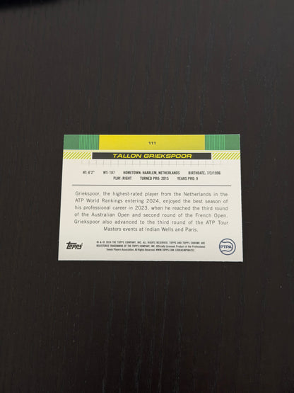 2024 Topps Chrome Tallon Griekspoor — Green /99