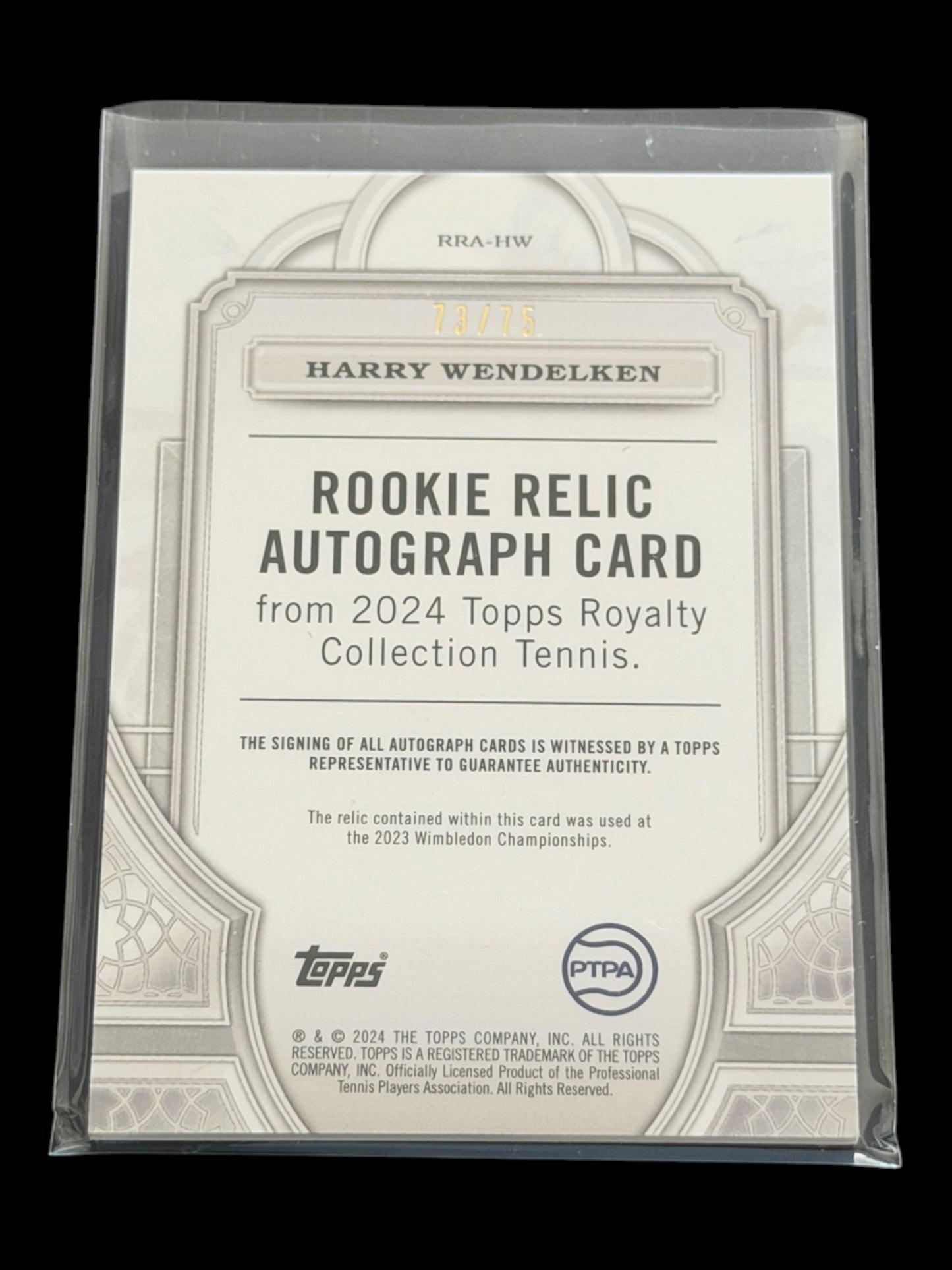 2024 Topps Royalty Harry Wendelken — Rookie Relic Auto /75