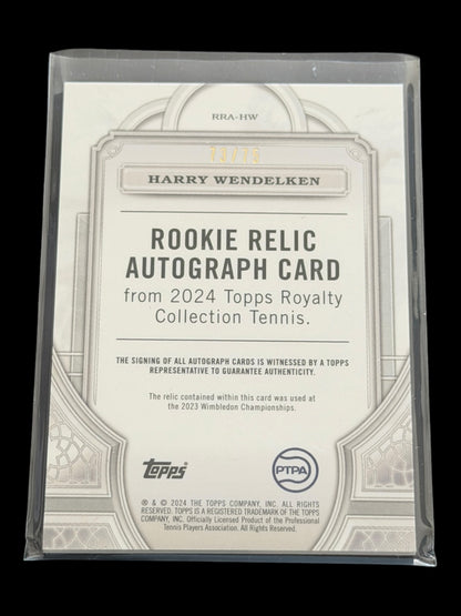 2024 Topps Royalty Harry Wendelken — Rookie Relic Auto /75