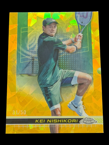 2024 Topps Chrome Sapphire Kei Nishikori — Gold Refractor /50