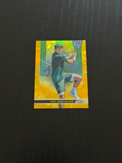 2024 Topps Chrome Sapphire Kei Nishikori — Gold Refractor /50