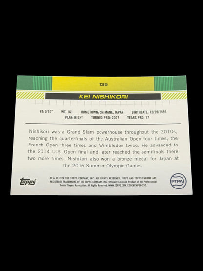 2024 Topps Chrome Sapphire Kei Nishikori — Gold Refractor /50