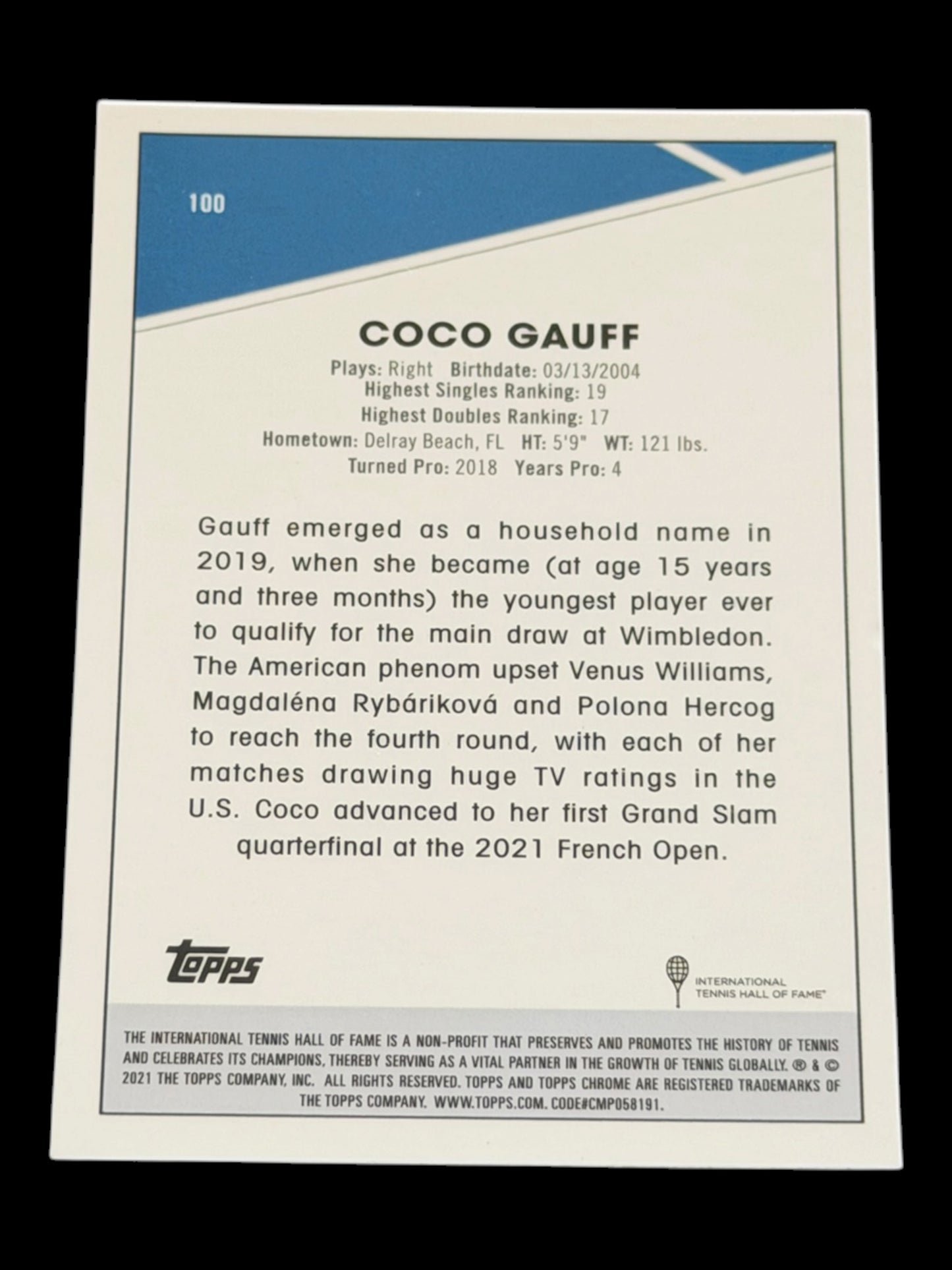 2021 Topps Chrome Sapphire Coco Gauff