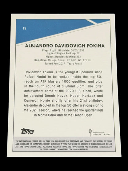 2021 Topps Chrome Sapphire Alejandro Davidovich Fokina