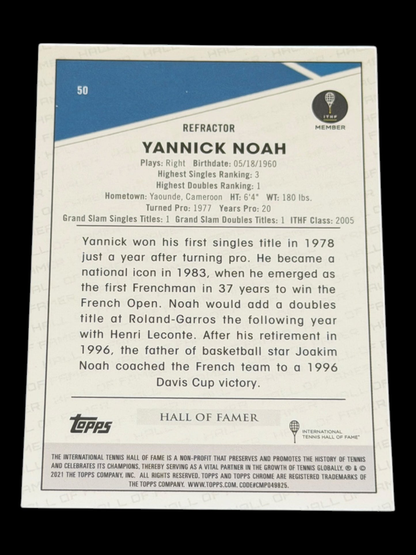 2021 Topps Chrome Yannick Noah — Refractor