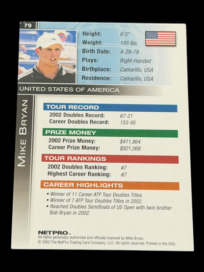 2003 Netpro Mike Bryan International Series