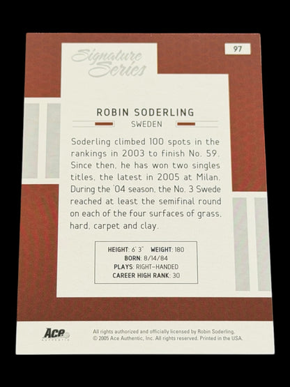 2005 Ace Authentic Robin Soderling Signature Series