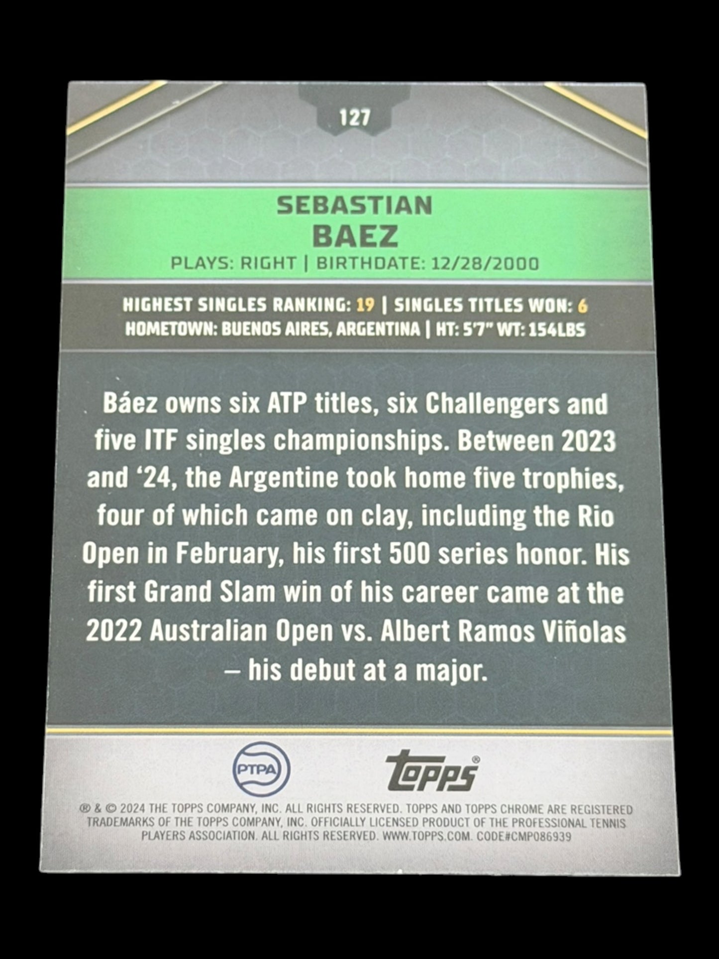 2024 Topps Graphite Sebastian Baez — Aqua Refractor /199