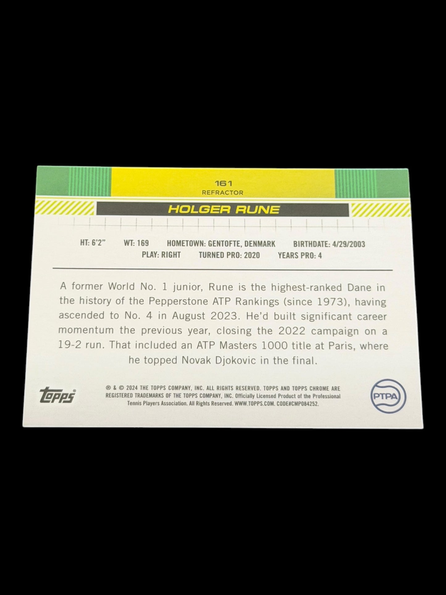 2024 Topps Chrome Holger Rune — Refractor