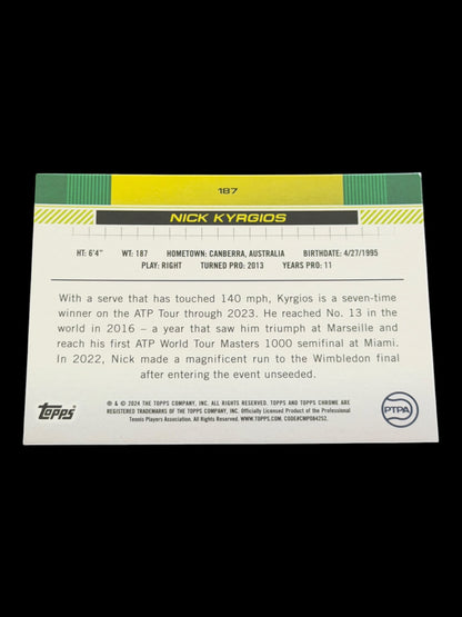 2024 Topps Chrome Sapphire Nick Kyrgios