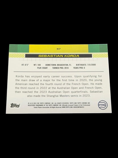 2024 Topps Chrome Sapphire Sebastian Korda — Green /125