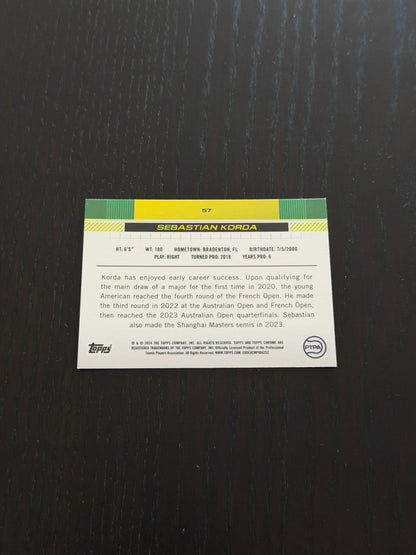 2024 Topps Chrome Sapphire Sebastian Korda — Green /125