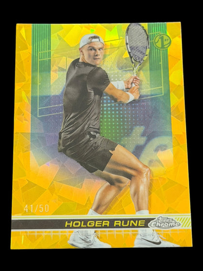 2024 Topps Chrome Sapphire Holger Rune — Gold Refractor /50