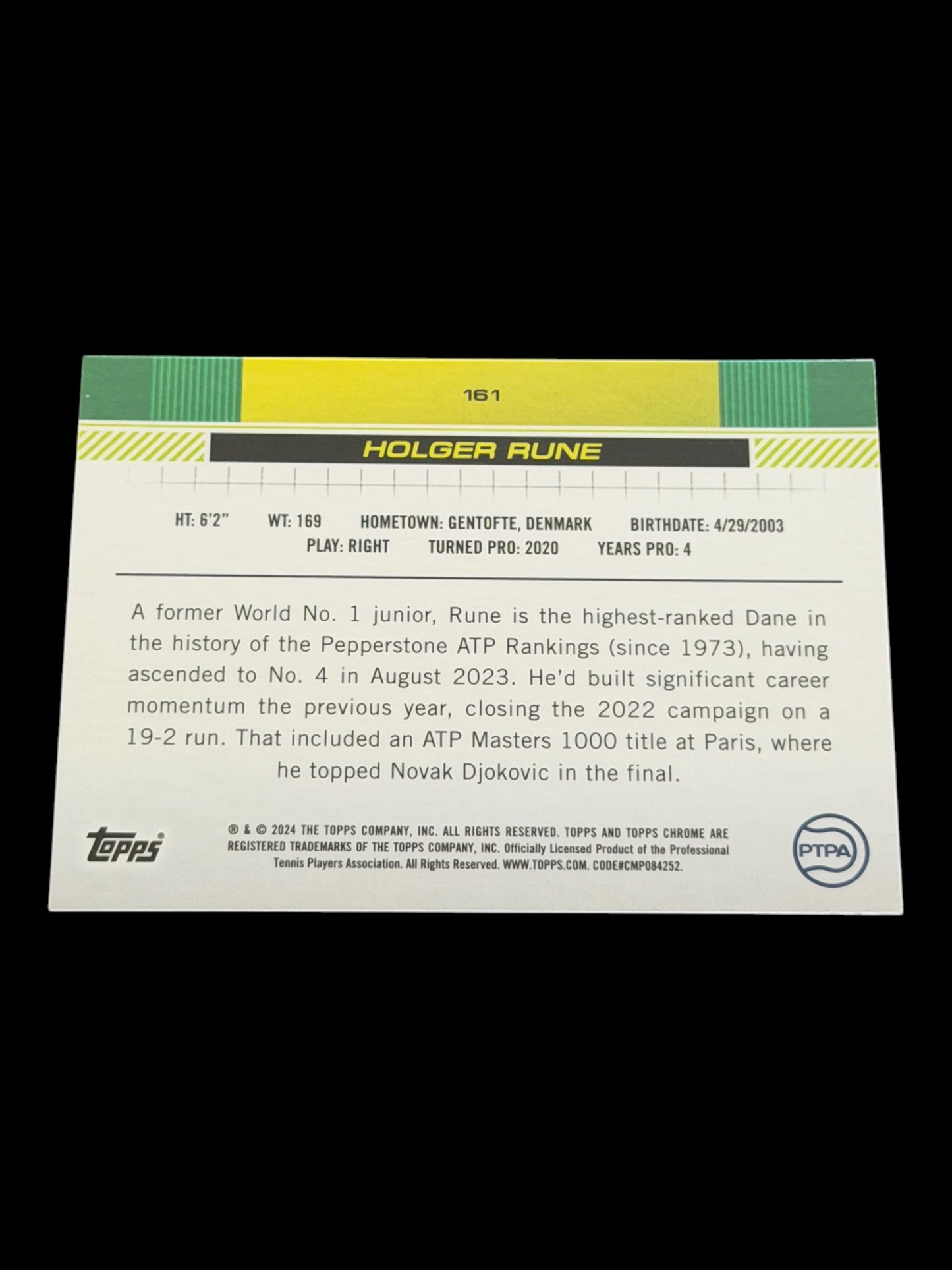 2024 Topps Chrome Sapphire Holger Rune — Gold Refractor /50