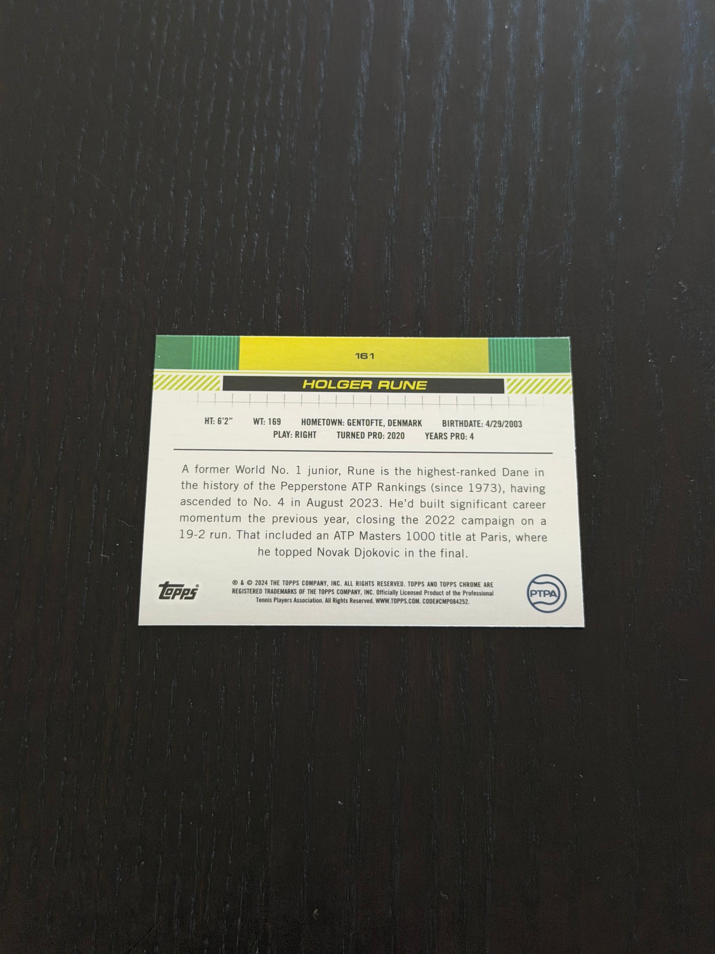 2024 Topps Chrome Sapphire Holger Rune — Gold Refractor /50