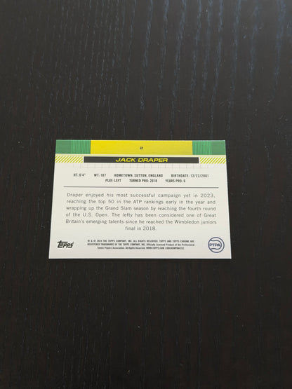 2024 Topps Chrome Sapphire Jack Draper — Gold Refractor /50