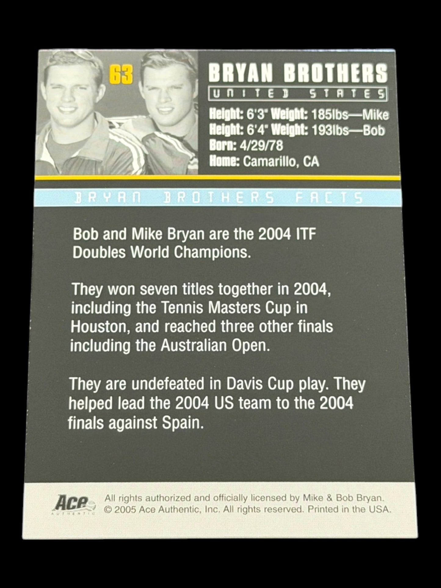 2005 Ace Bryan Brothers Debut Edition