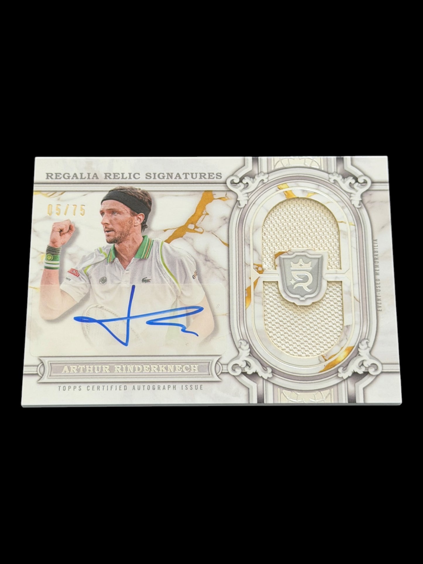 2024 Topps Royalty Arthur Rinderknech — Regalia Relics Signatures /75