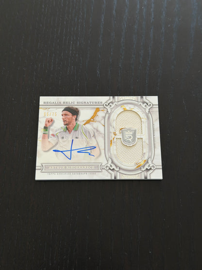 2024 Topps Royalty Arthur Rinderknech — Regalia Relics Signatures /75