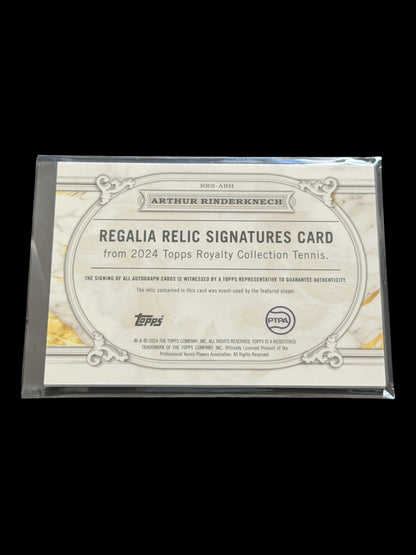 2024 Topps Royalty Arthur Rinderknech — Regalia Relics Signatures /75