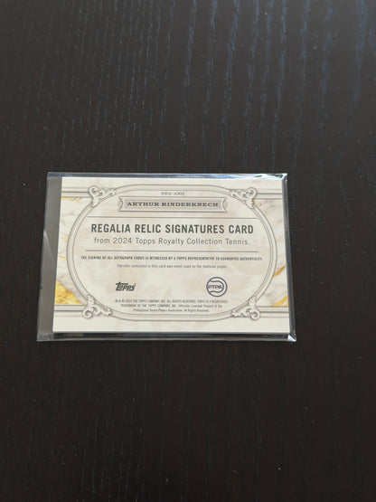 2024 Topps Royalty Arthur Rinderknech — Regalia Relics Signatures /75