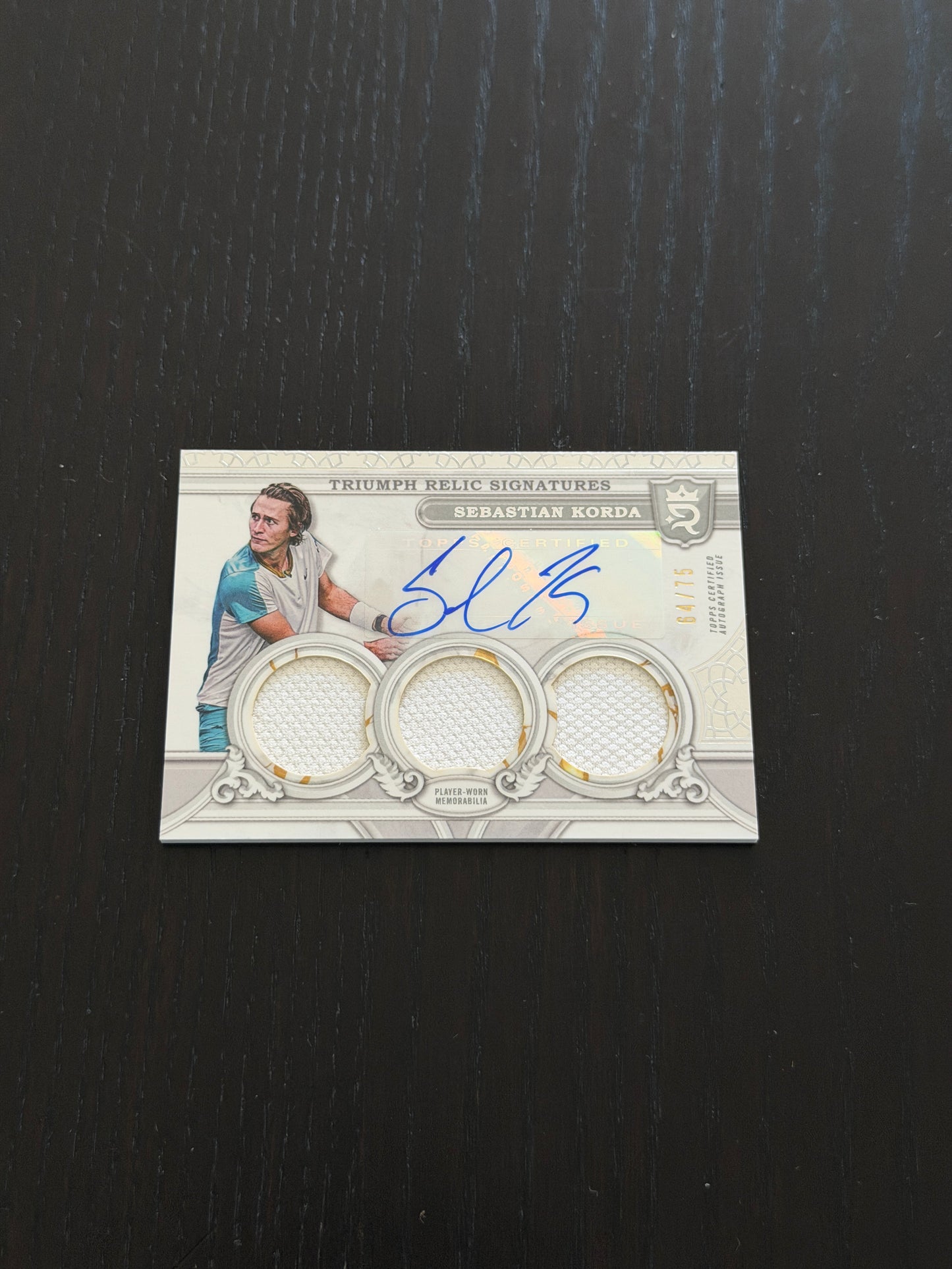 2024 Topps Royalty Sebastian Korda — Regalia Relics Signatures /75