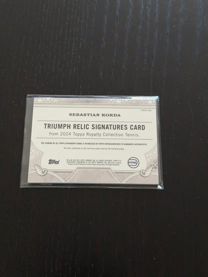 2024 Topps Royalty Sebastian Korda — Regalia Relics Signatures /75