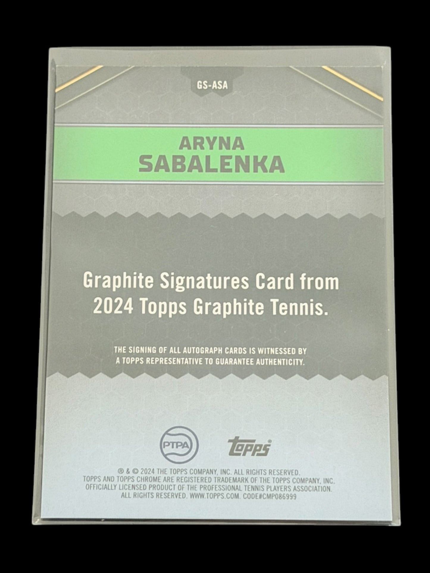 2024 Topps Graphite Aryna Sabalenka — Blue Auto /50