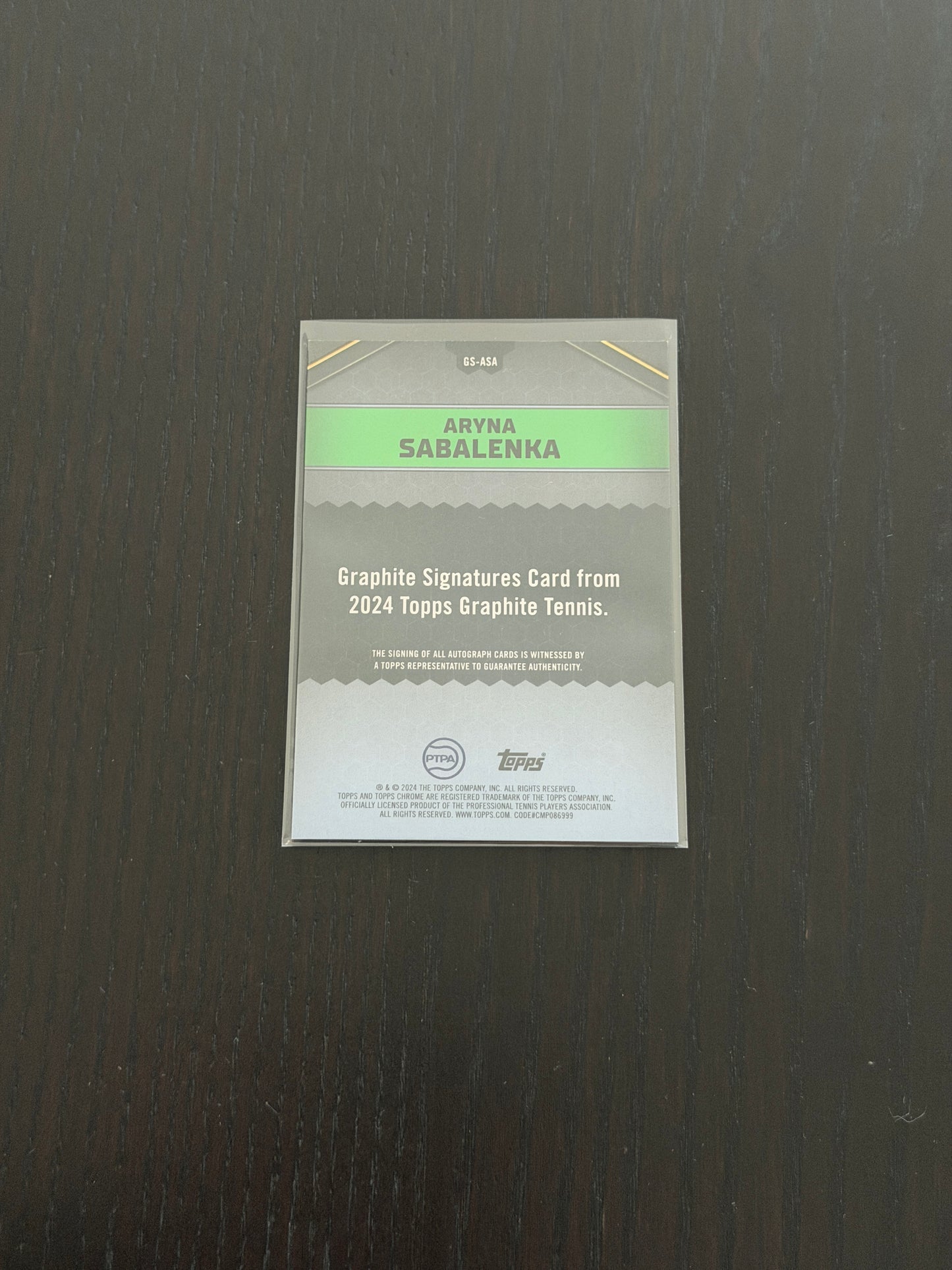 2024 Topps Graphite Aryna Sabalenka — Blue Auto /50