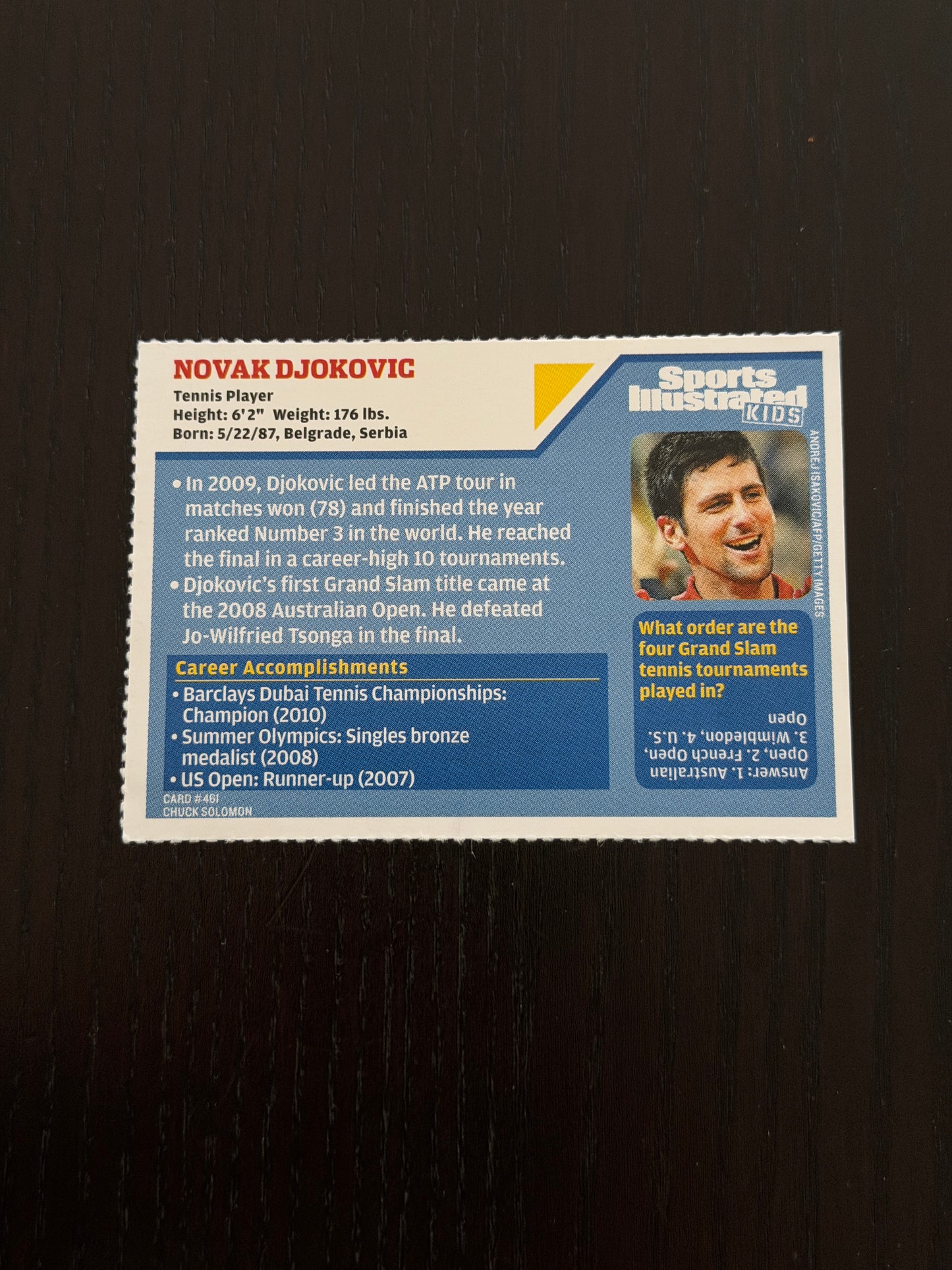 2010 Sports Illustrated for Kids Novak Djokovic