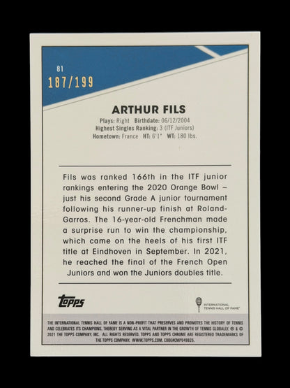 2021 Topps Chrome Arthur Fils — Purple /199