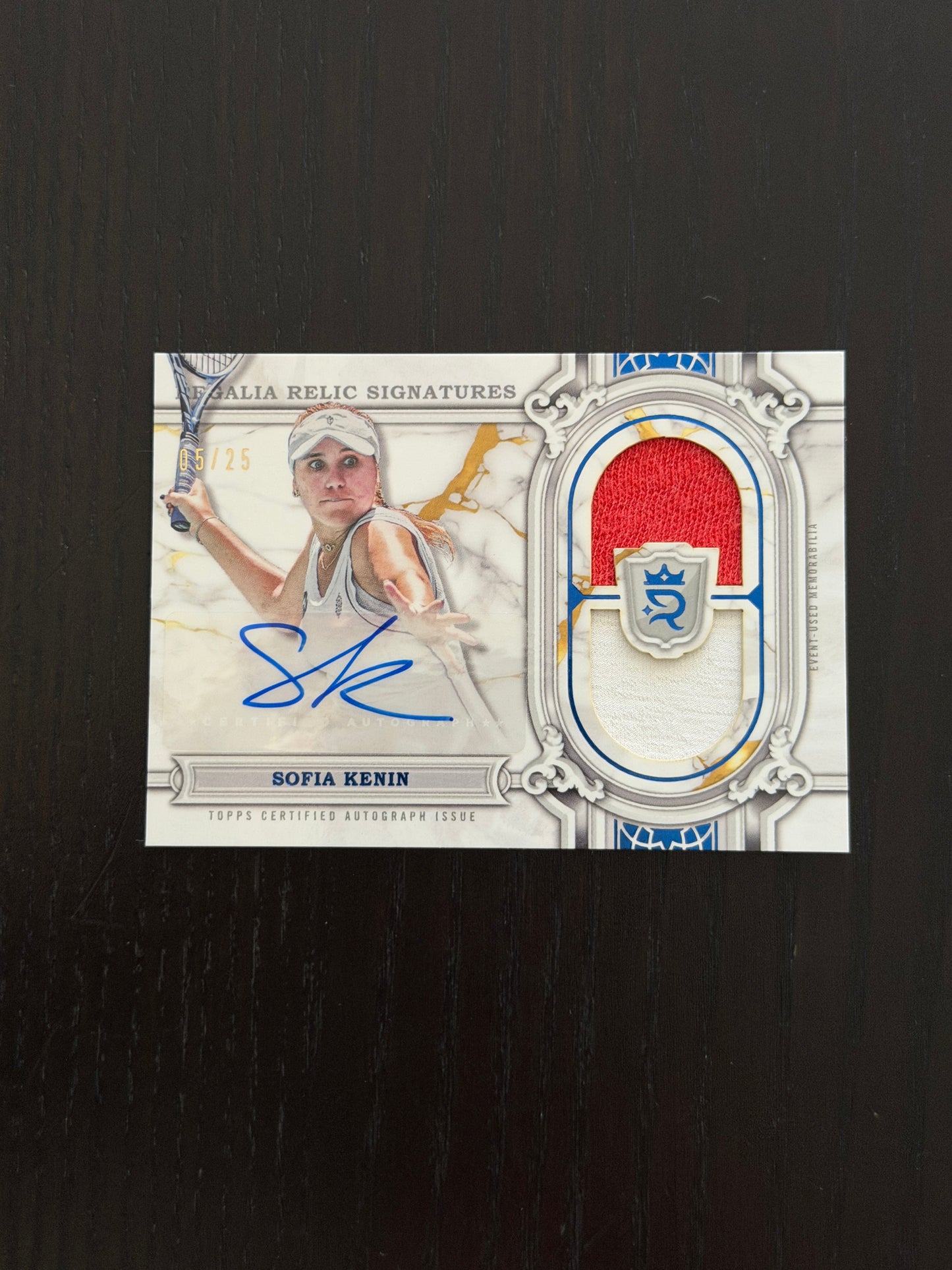 2024 Topps Royalty Sofia Kenin — Blue Regalia Relics Signatures /25