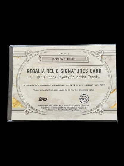 2024 Topps Royalty Sofia Kenin — Blue Regalia Relics Signatures /25