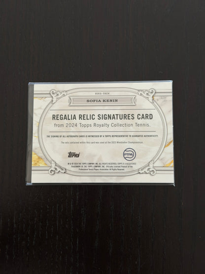 2024 Topps Royalty Sofia Kenin — Blue Regalia Relics Signatures /25
