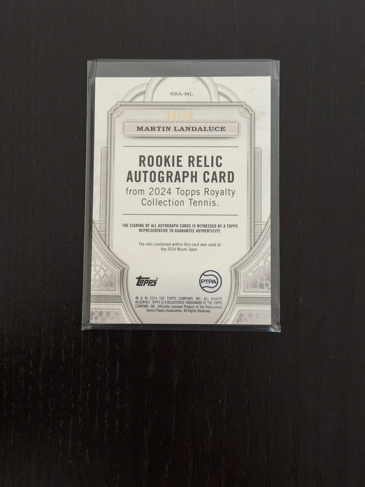 2024 Topps Royalty Martin Landaluce — Gold Rookie Relic Auto /10