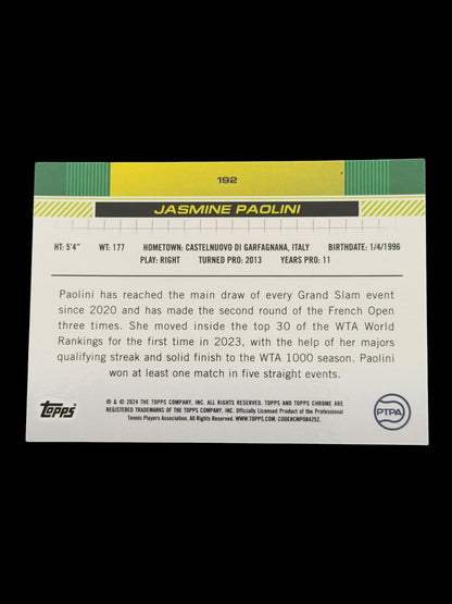 2024 Topps Chrome Jasmine Paolini — Lime Green Refractor /299