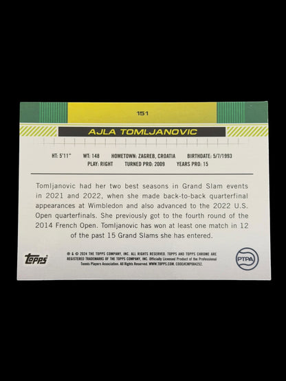 2024 Topps Chrome Ajla Tomljanovic - Orange /25