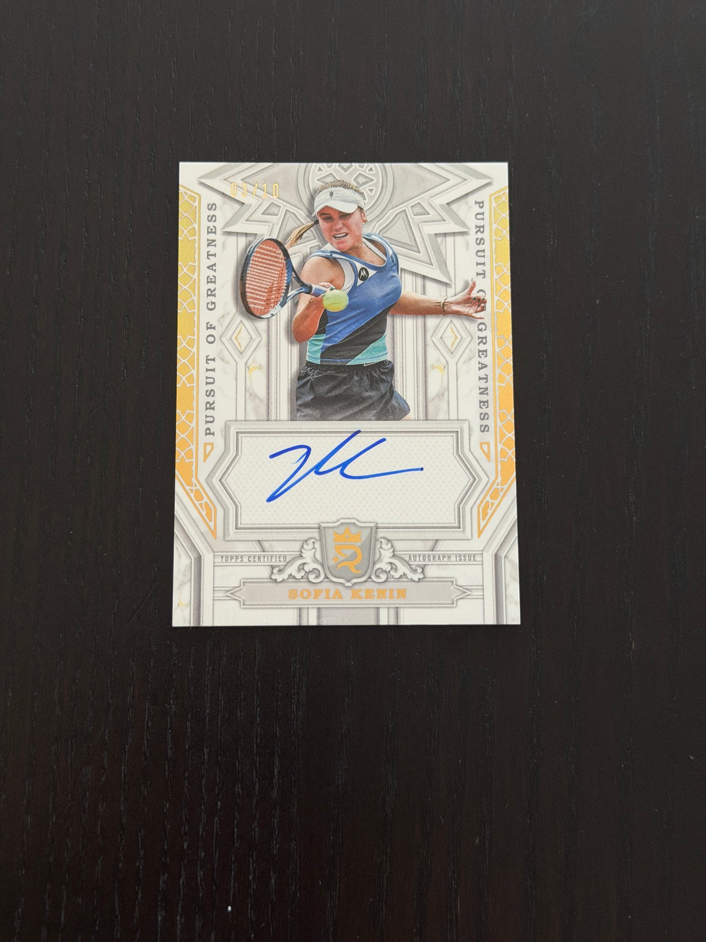2024 Topps Royalty Sofia Kenin — Gold Pursuit of Greatness Auto /10