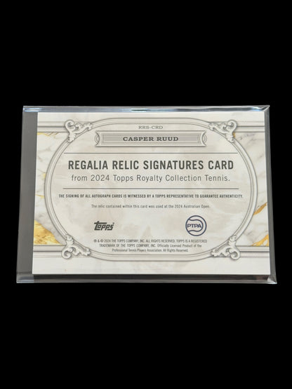 2024 Topps Royalty Casper Ruud — Regalia Relics Signatures /75