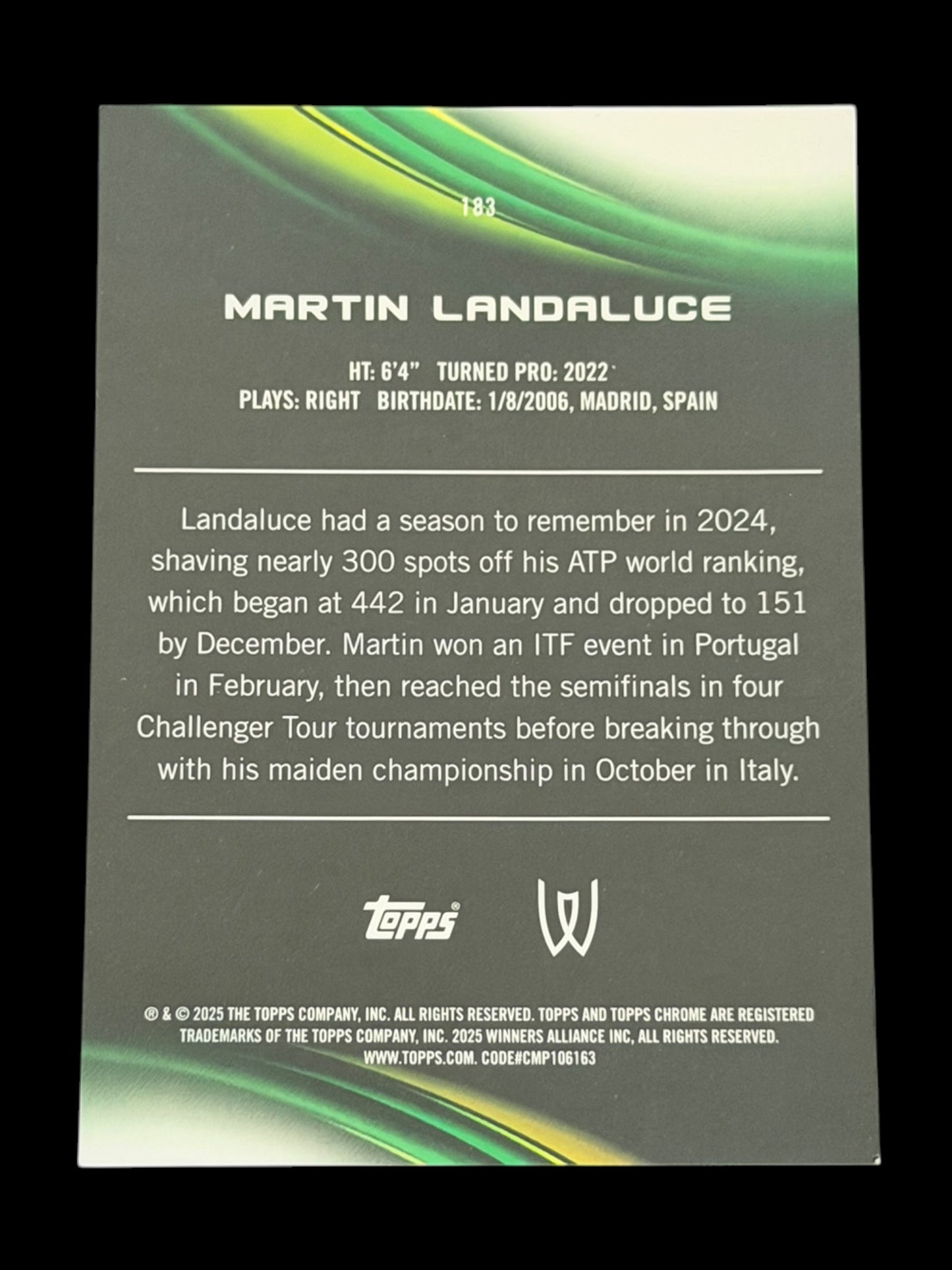 2025 Topps Chrome Martin Landaluce — Gold Refractor /50