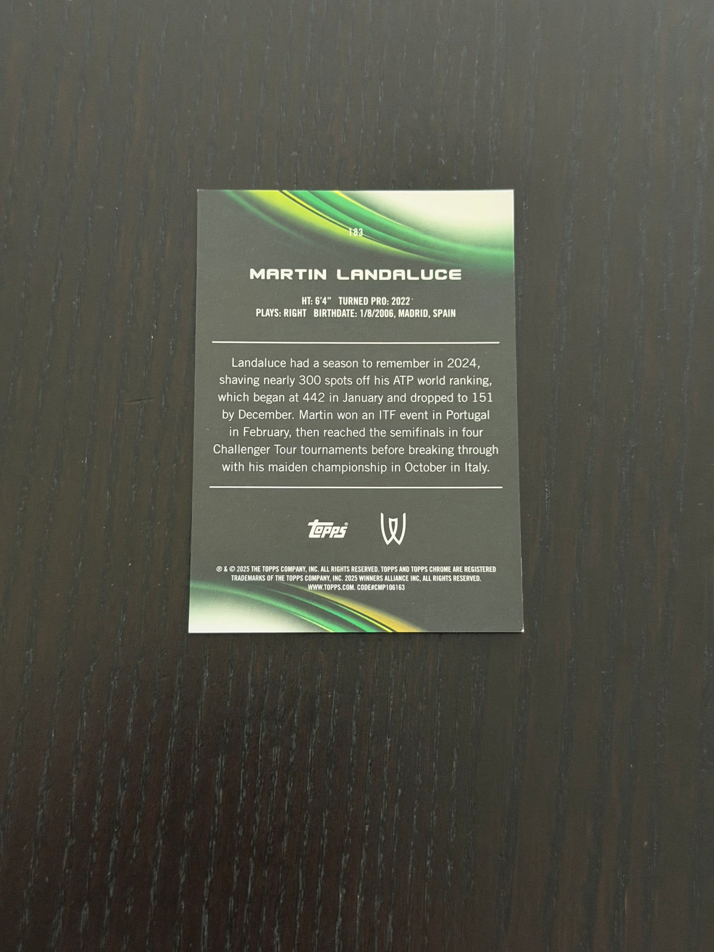 2025 Topps Chrome Martin Landaluce — Gold Refractor /50