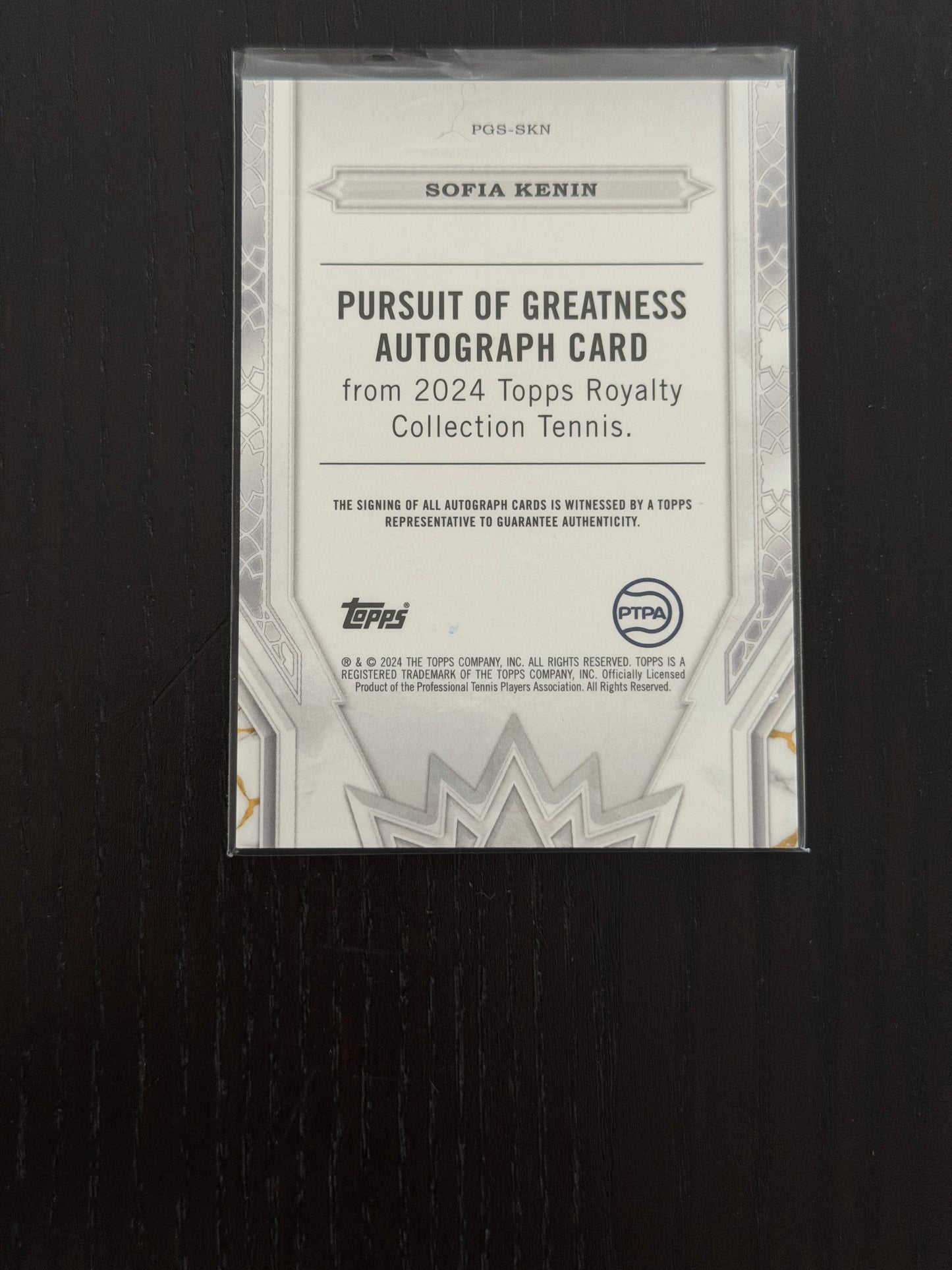 2024 Topps Royalty Sofia Kenin — Gold Pursuit of Greatness Auto /10