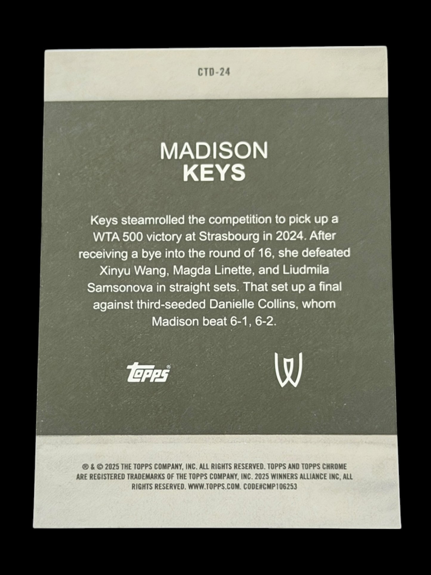 2025 Topps Chrome Madison Keys — Captured
