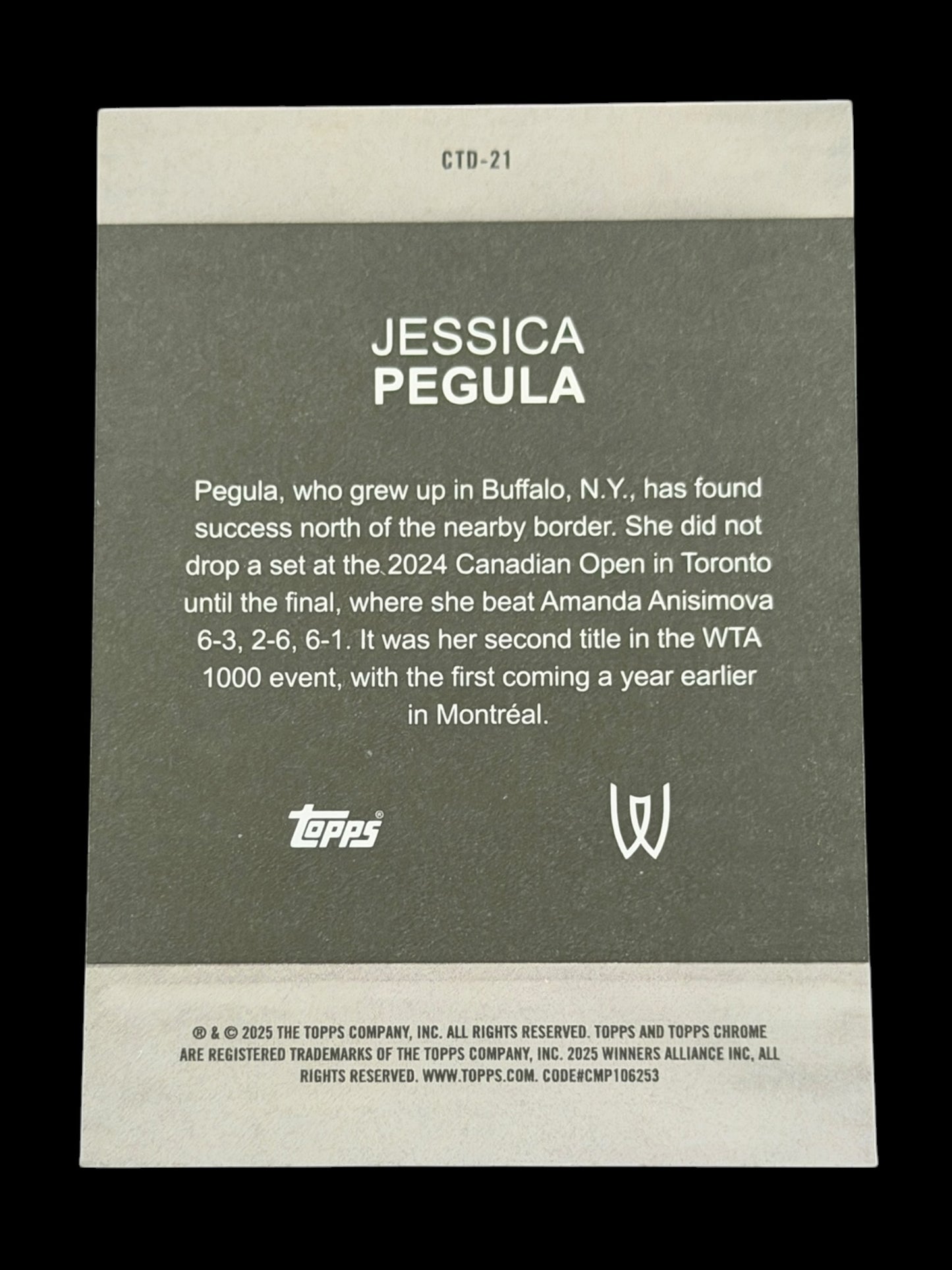 2025 Topps Chrome Jessica Pegula — Captured