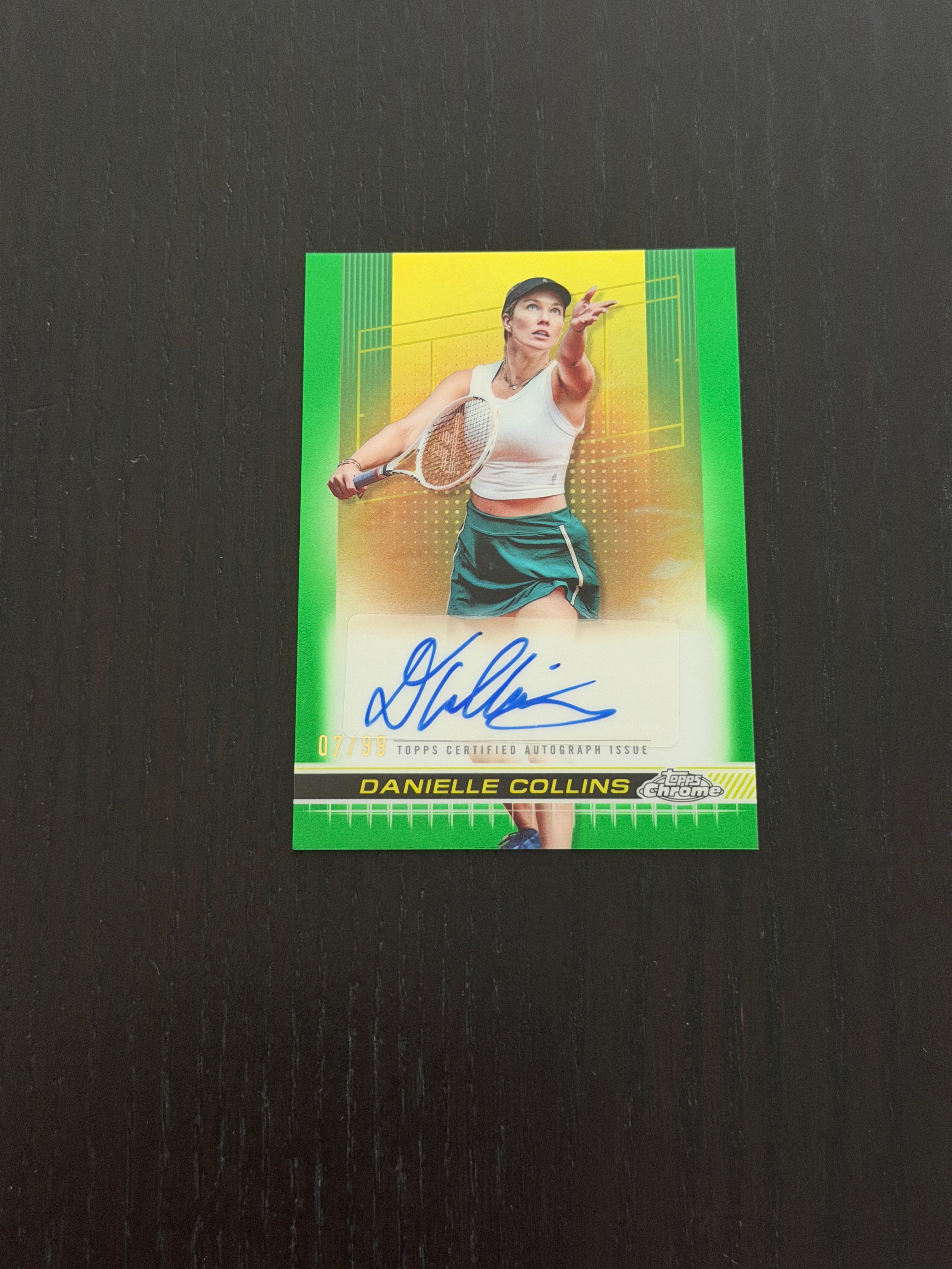 2024 Topps Chrome Danielle Collins — Green Auto /99 – Tennis Card