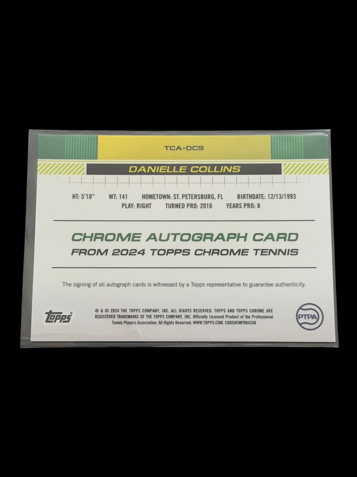 2024 Topps Chrome Danielle Collins — Green Auto /99