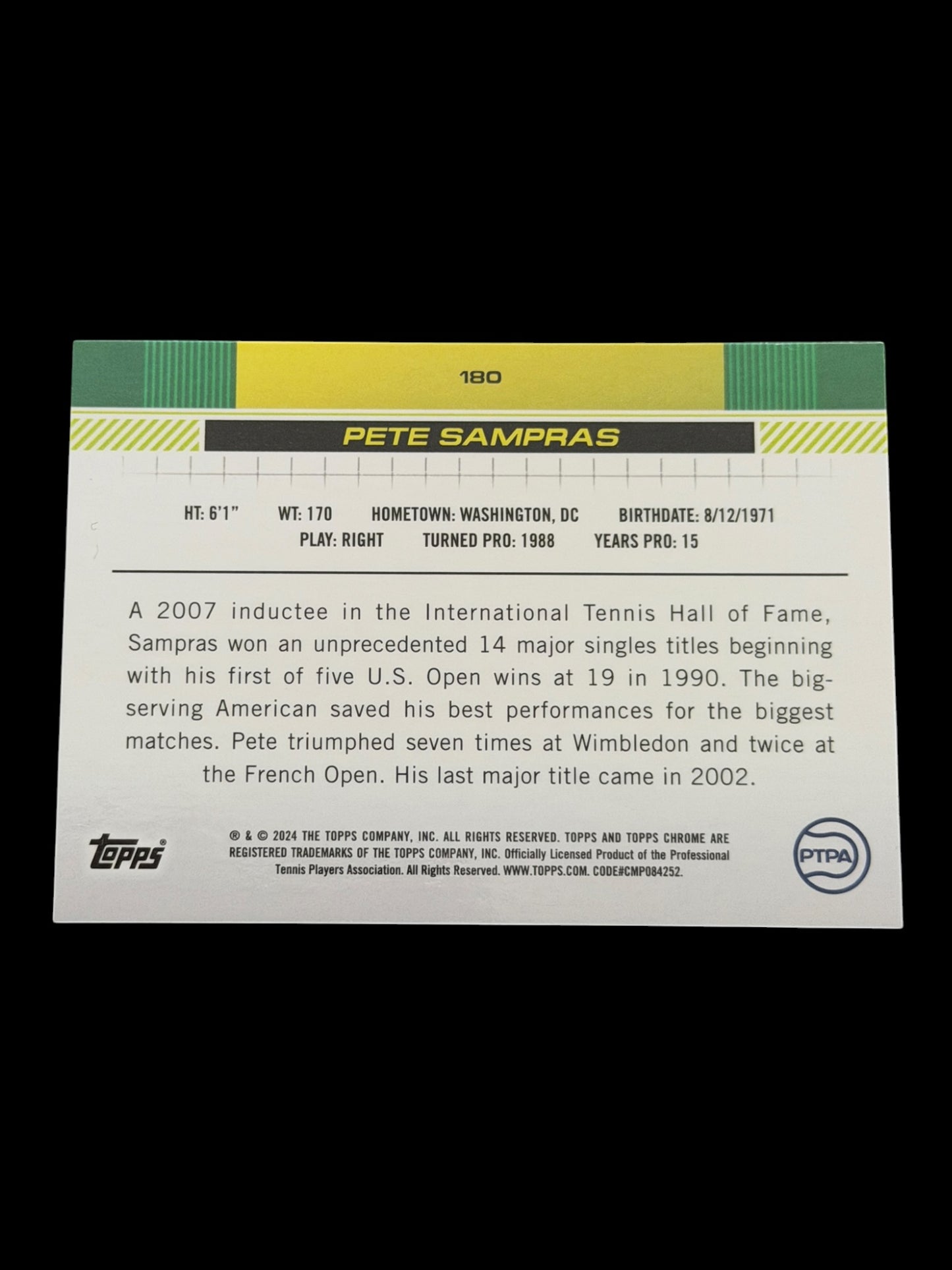 2024 Topps Chrome Pete Sampras — Clay Court Refractor