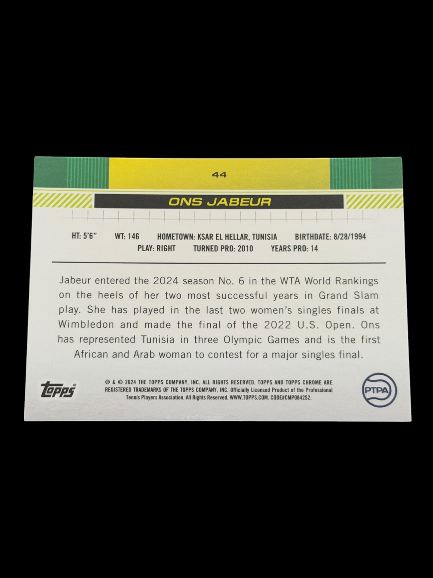 2024 Topps Chrome Ons Jabeur — Green /99